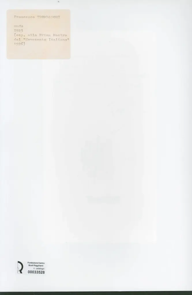 Anonimo , Trombadori, Francesco - sec. XX - Nudo , retro