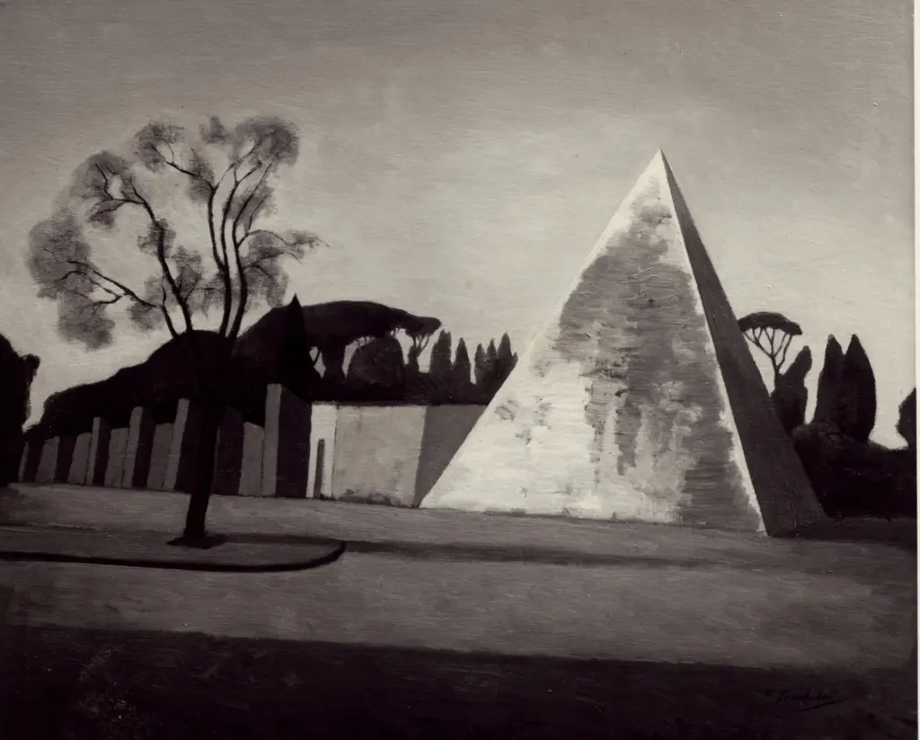 Giacomelli , Trombadori, Francesco - sec. XX - La piramide di Cajo Cestio , fronte