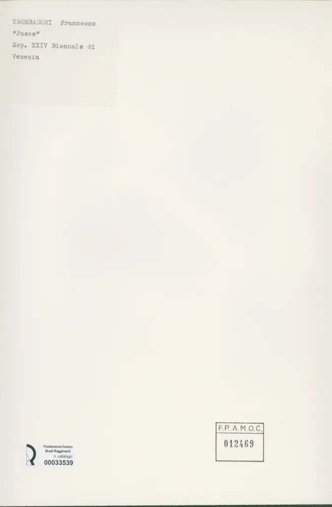 Anonimo , Trombadori, Francesco - sec. XX - Paese , retro