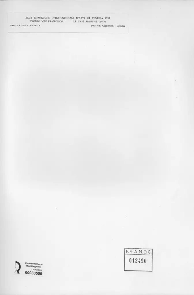 Giacomelli , Trombadori, Francesco - sec. XX - Le case bianche , retro