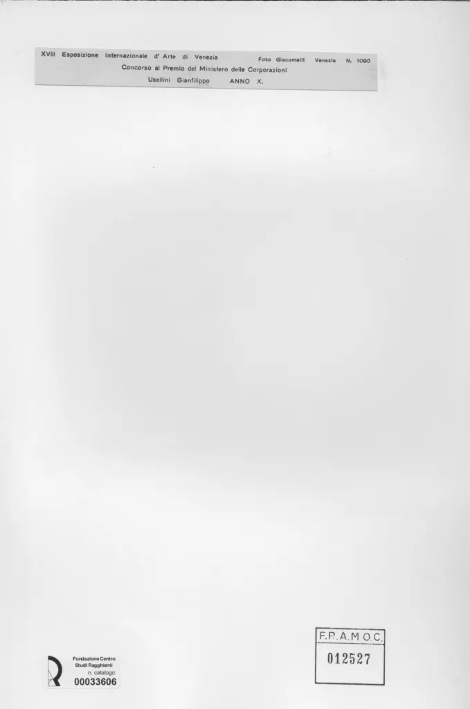 Giacomelli , Usellini, Gianfilippo - sec. XX - Anno X , retro