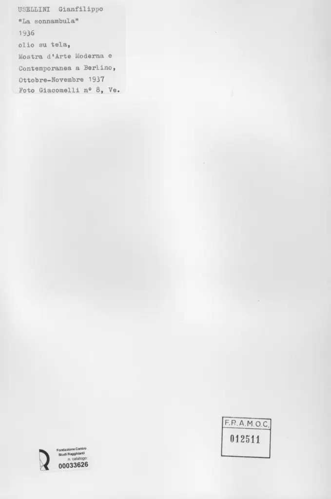 Giacomelli , Usellini, Gianfilippo - sec. XX - , retro