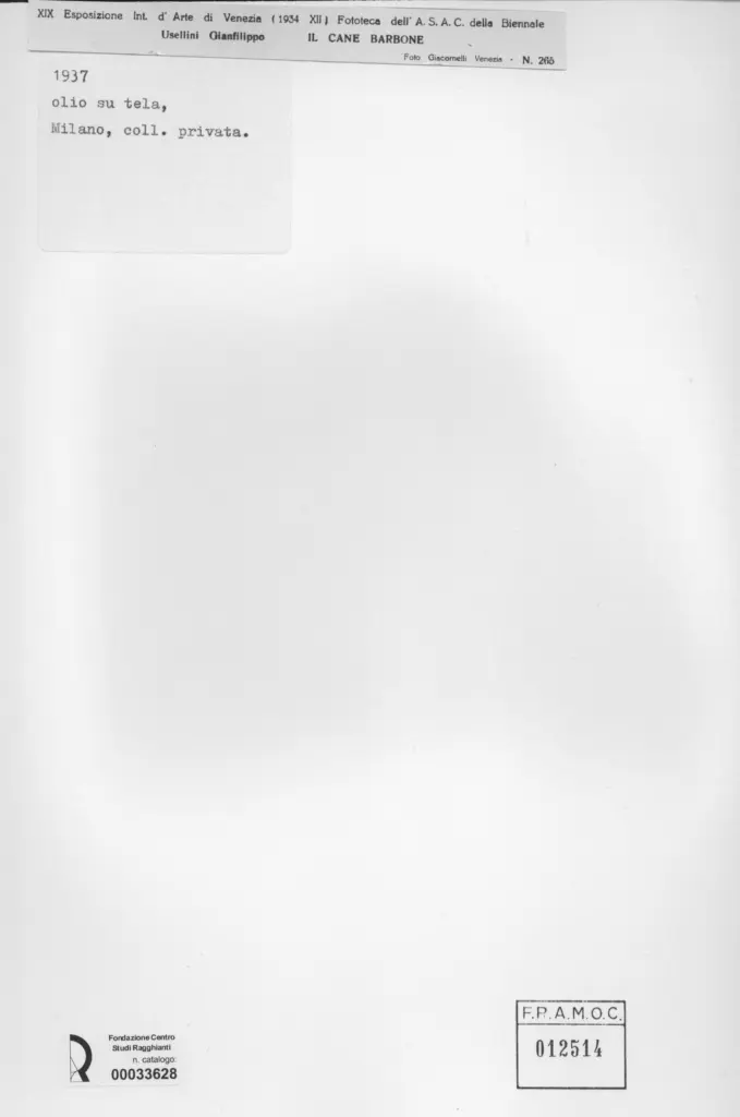 Giacomelli , Usellini, Gianfilippo - sec. XX - Il cane barbone , retro