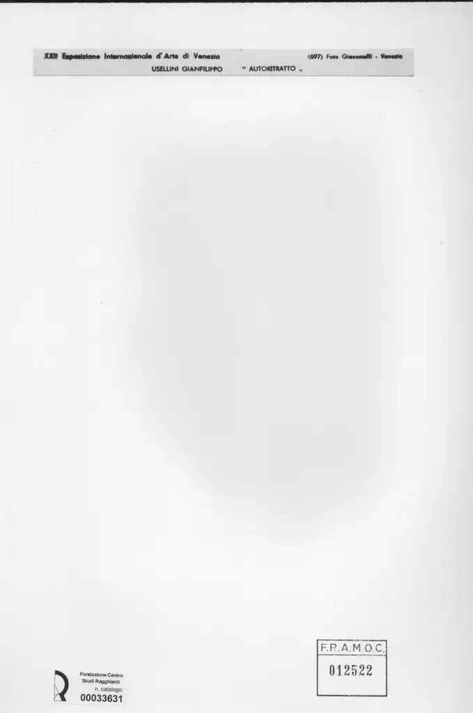 Giacomelli , Usellini, Gianfilippo - sec. XX - Autoritratto , retro