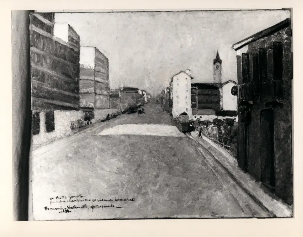 Anonimo , Valinotti, Domenico - sec. XX - Il tram rosso , fronte