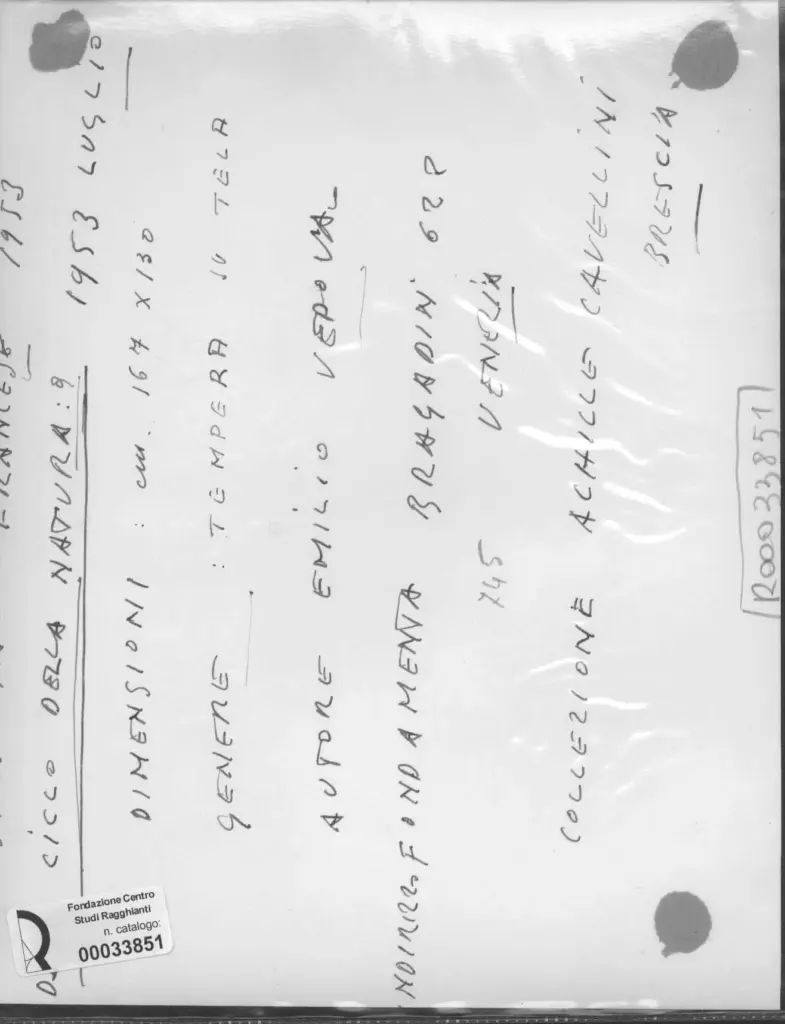 Anonimo , Vedova, Emilio ; Vedova, Emilio - sec. XX; sec. XX - , retro