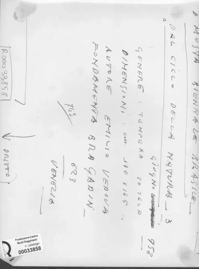 Anonimo , Vedova, Emilio - sec. XX - Dal ciclo della natura, N: 3 , retro