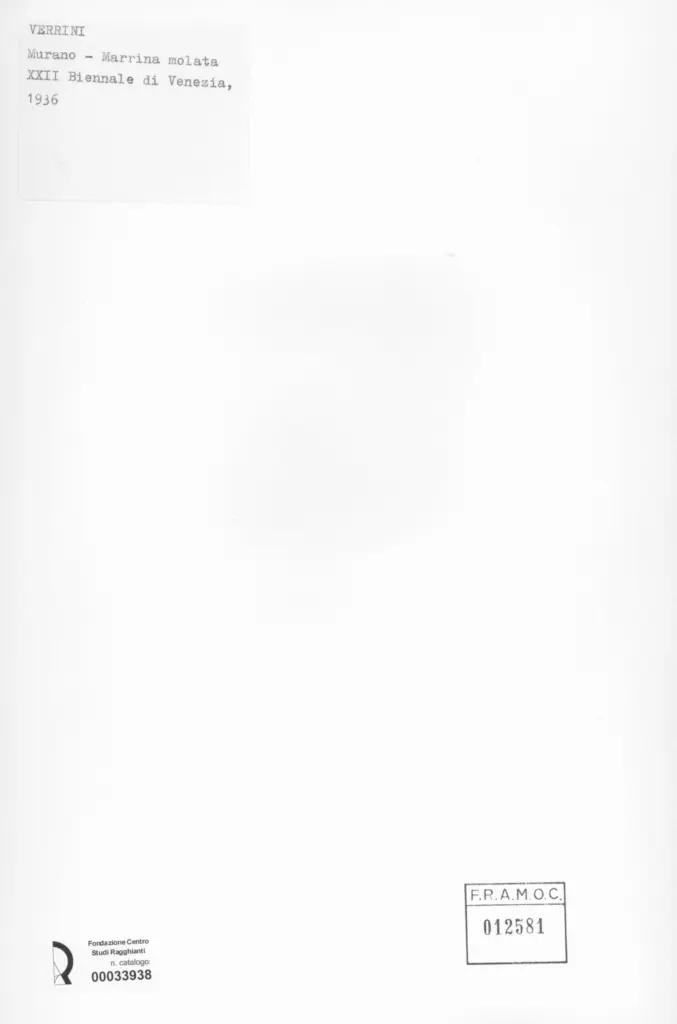 Anonimo , Venini - sec. XX - Murrina molata , retro