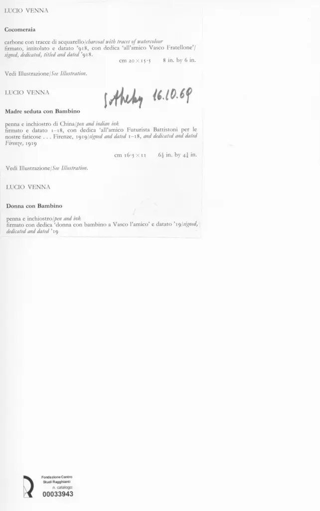 Venna, Lucio - sec. XX - , retro