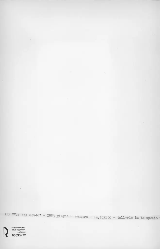 Anonimo , Vedova, Emilio - sec. XX - Le vie del mondo , retro