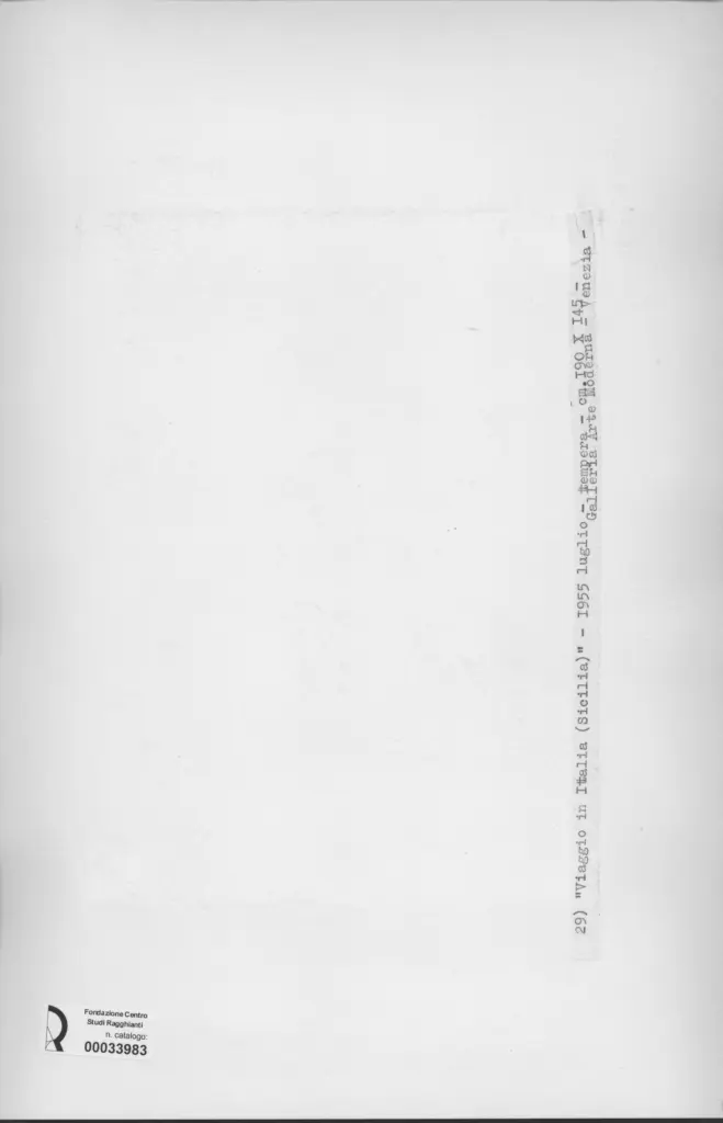 Anonimo , Vedova, Emilio - sec. XX - Viaggio in Italia (Sicilia) , retro