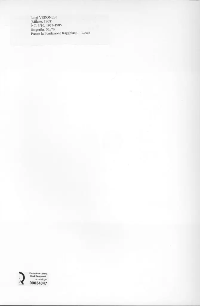 Anonimo , Veronesi, Luigi - sec. XX - P.C. 5/10 , retro