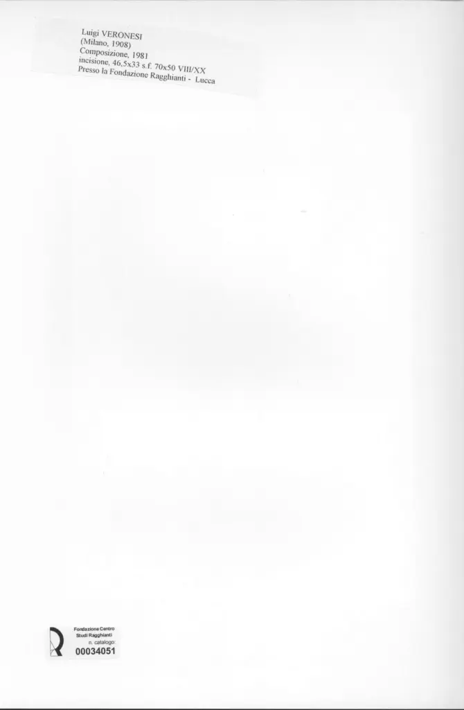 Anonimo , Veronesi, Luigi - sec. XX - Composizione , retro