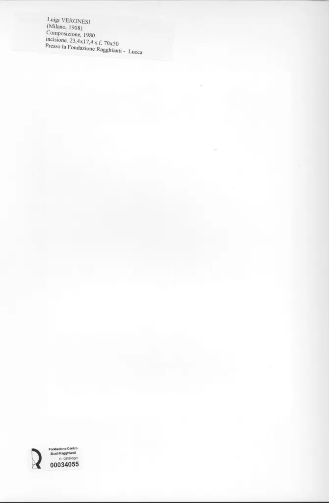 Anonimo , Veronesi, Luigi - sec. XX - Composizione , retro