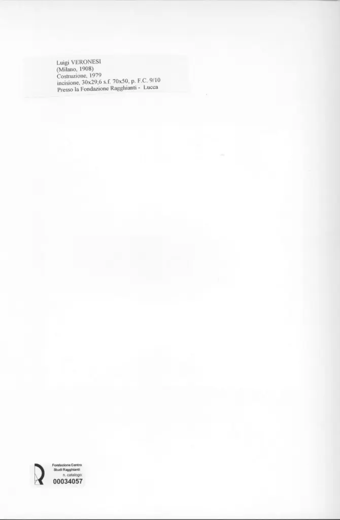 Anonimo , Veronesi, Luigi - sec. XX - Costruzione , retro