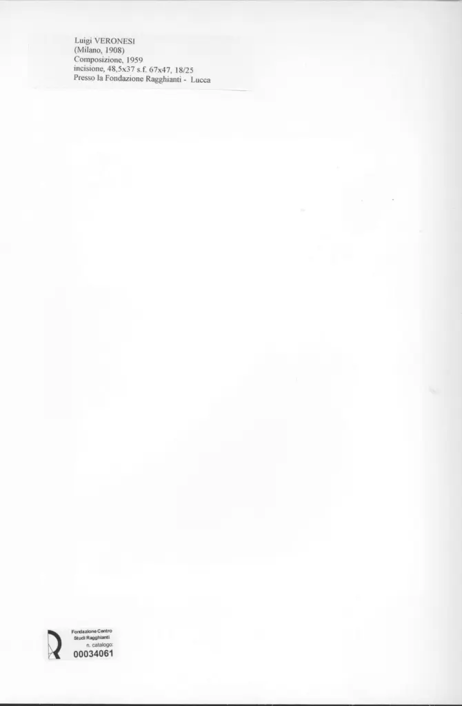 Anonimo , Veronesi, Luigi - sec. XX - Composizione , retro