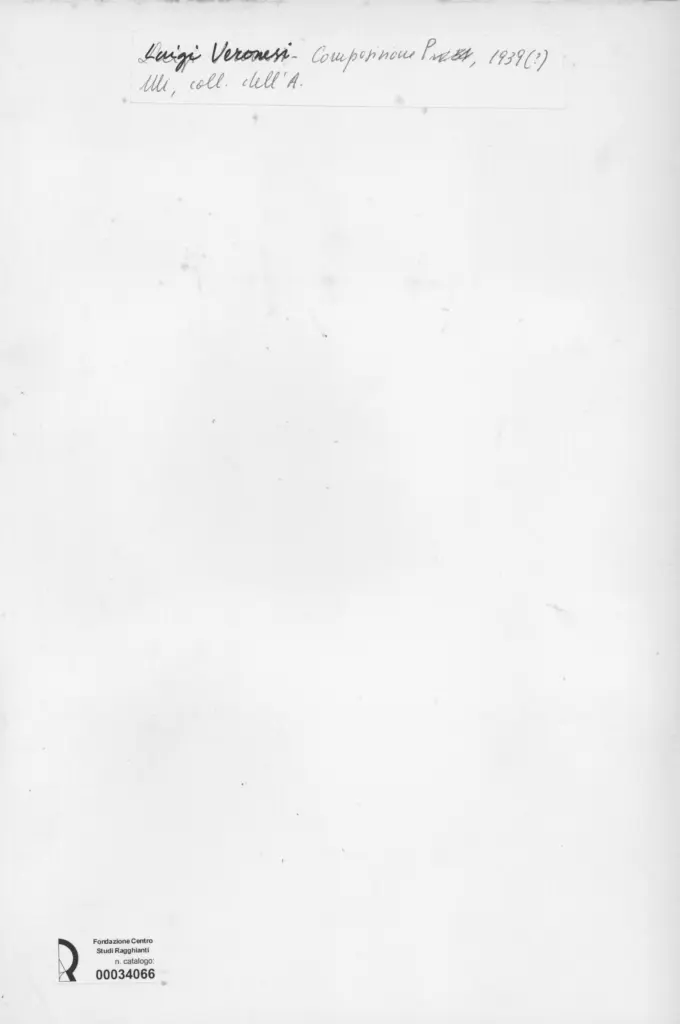 Anonimo , Veronesi, Luigi - sec. XX - Composizione P , retro