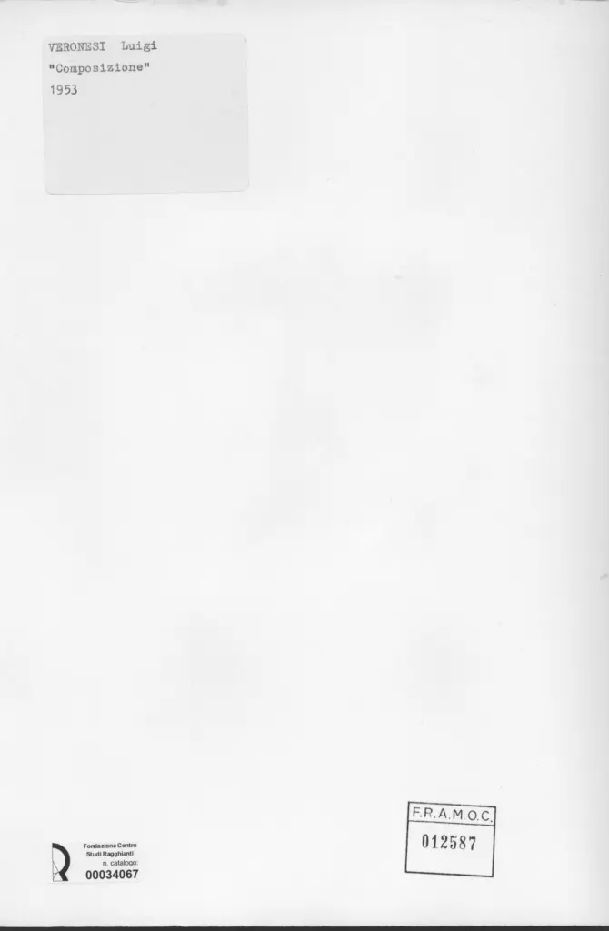 Anonimo , Veronesi, Luigi - sec. XX - Composizione , retro