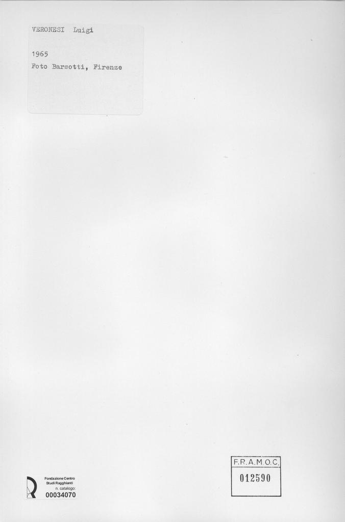 Foto Barsotti , Veronesi, Luigi - sec. XX - Geometrie bianco grigio nero , retro