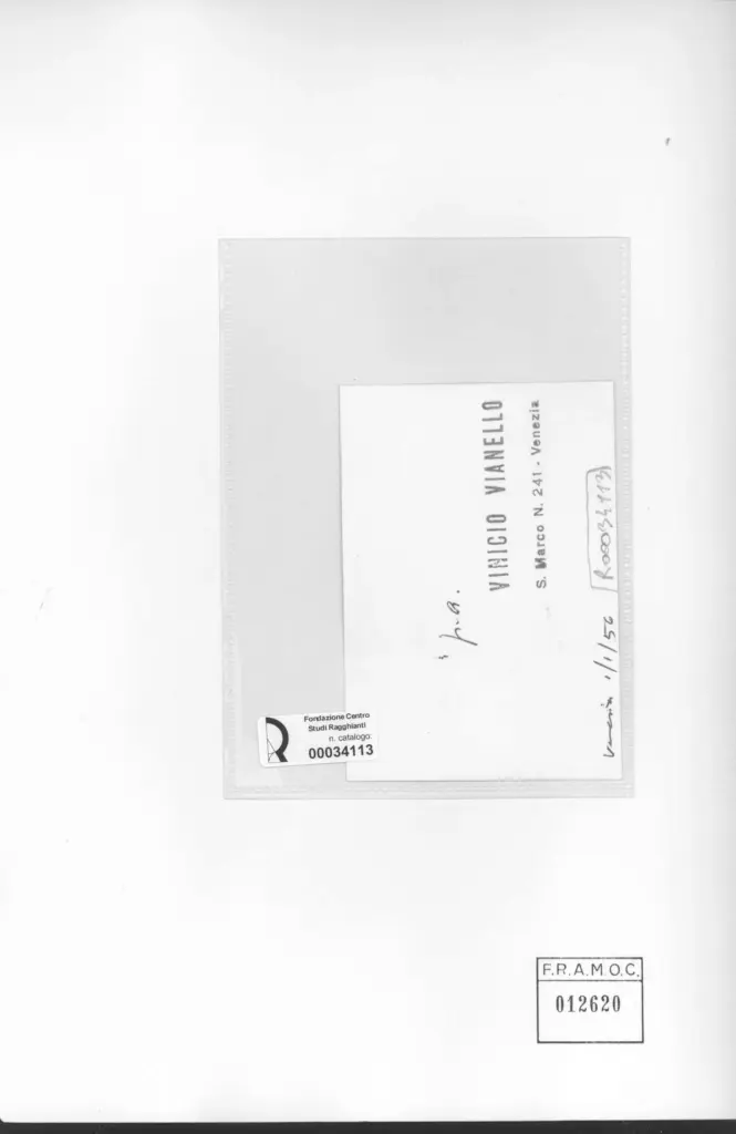 Anonimo , Vianello, Vinicio - sec. XX - Composizione astratta , retro