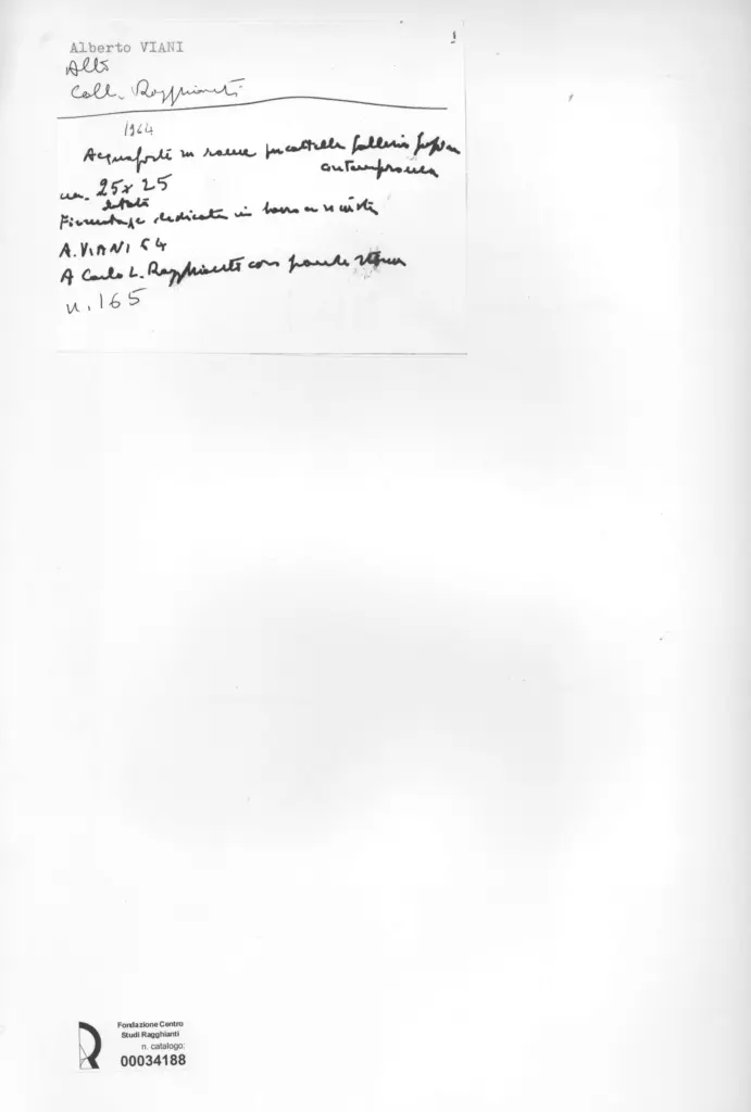 Anonimo , Viani, Alberto - sec. XX - Disegno , retro