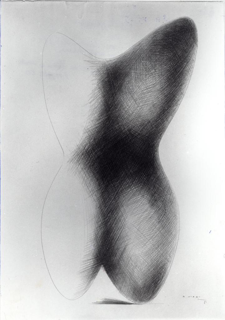 Anonimo , Viani, Alberto - sec. XX - Nudo (Torso femminile) , fronte