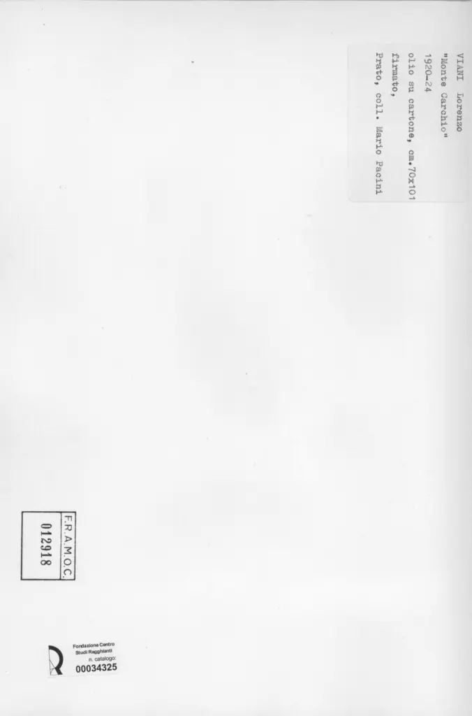 Viani, Lorenzo - sec. XX - , retro