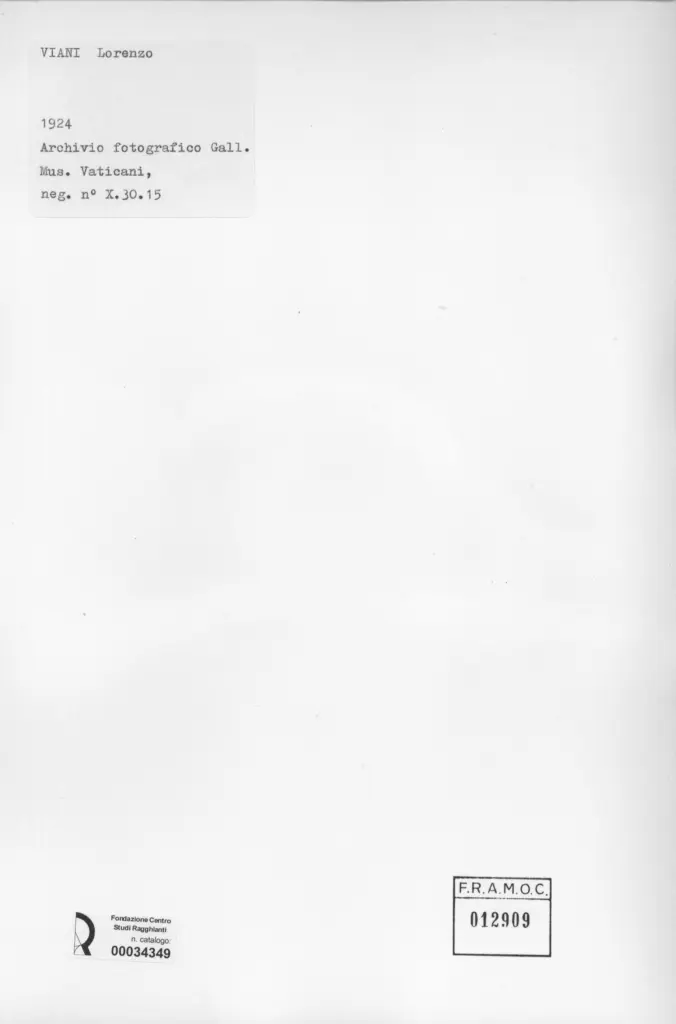 Viani, Lorenzo - sec. XX - , retro