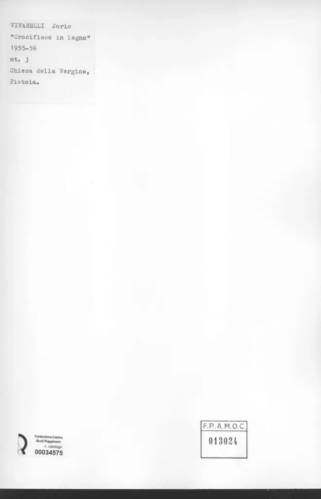 Anonimo , Vivarelli, Jorio - sec. XX - Crocifisso in legno , retro