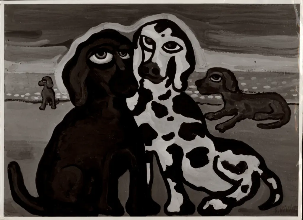 Anonimo , Viviani, Giuseppe - sec. XX - Cani in amore , fronte