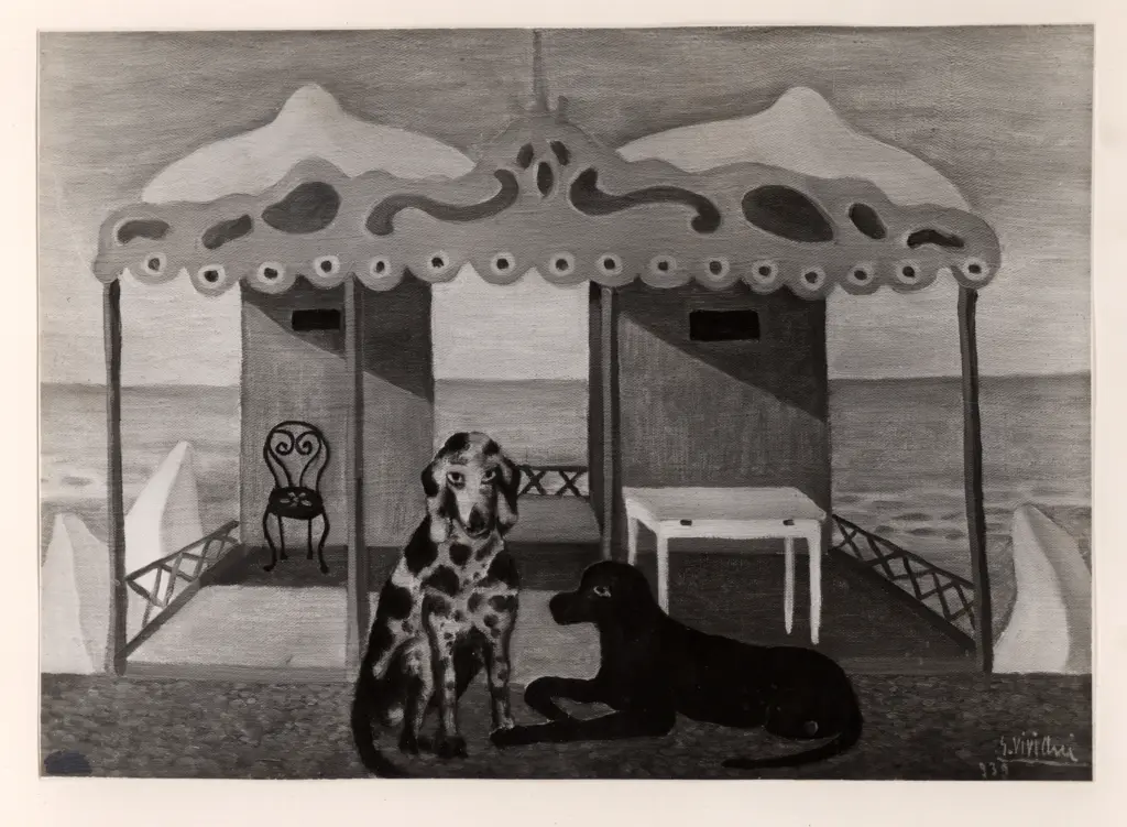 Anonimo , Viviani, Giuseppe - sec. XX - Cani e cabine , fronte