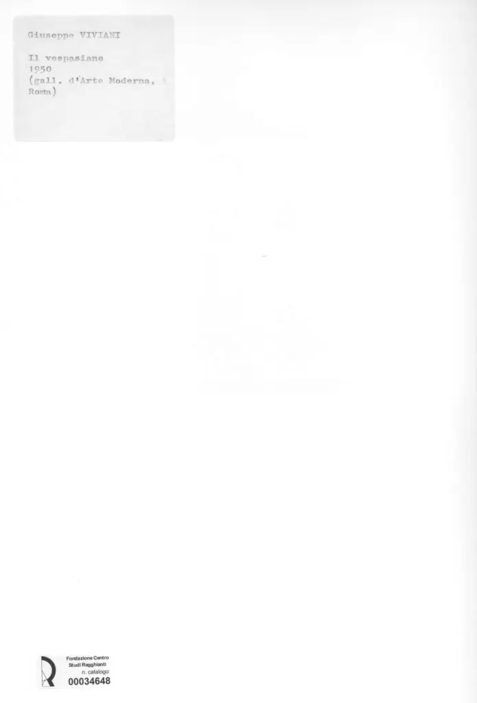Anonimo , Viviani, Giuseppe - sec. XX - Il vespasiano , retro