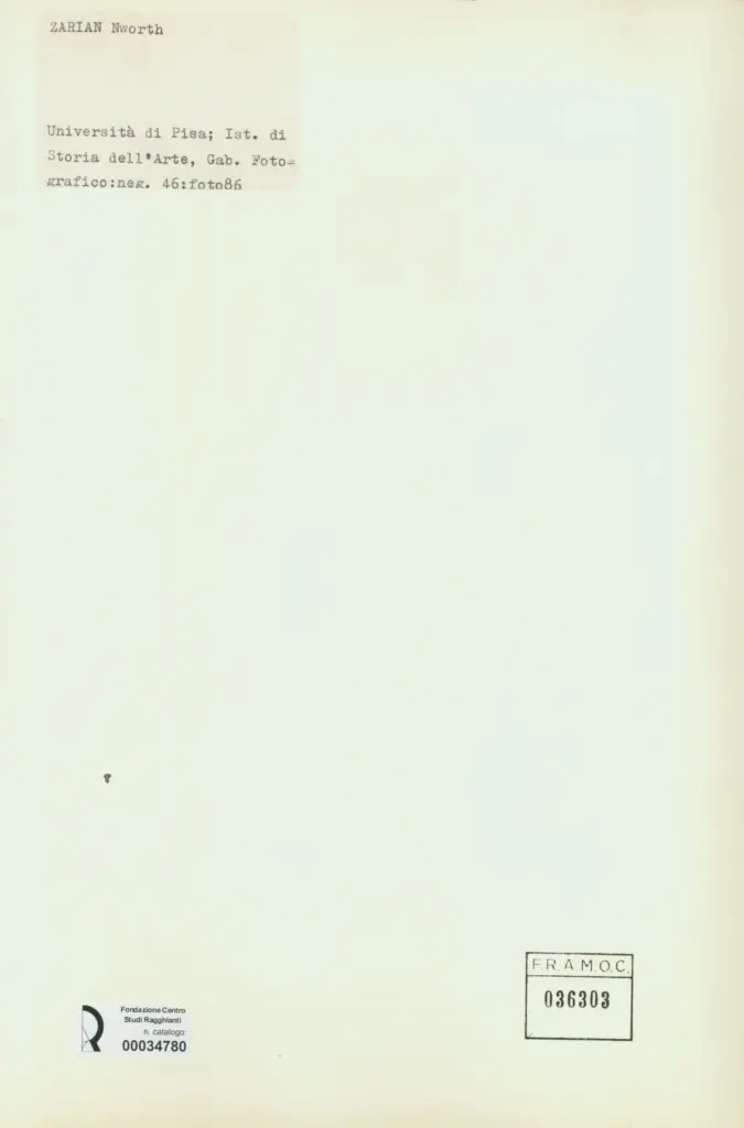 Universit&agrave; di Pisa. Dipartimento di Storia delle Arti , retro