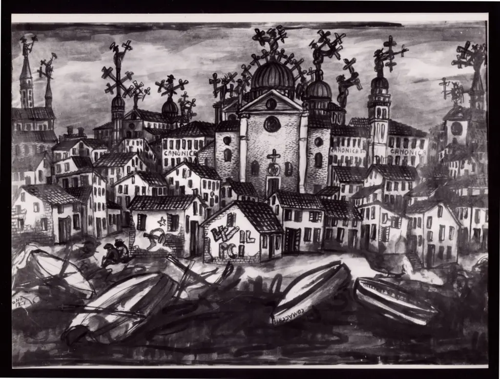 Anonimo , Zancanaro, Antonio - sec. XX - Veduta di Comacchio , fronte