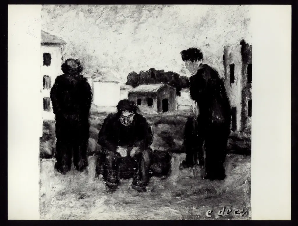 Anonimo , Zancanaro, Antonio - sec. XX - Tre uomini , fronte