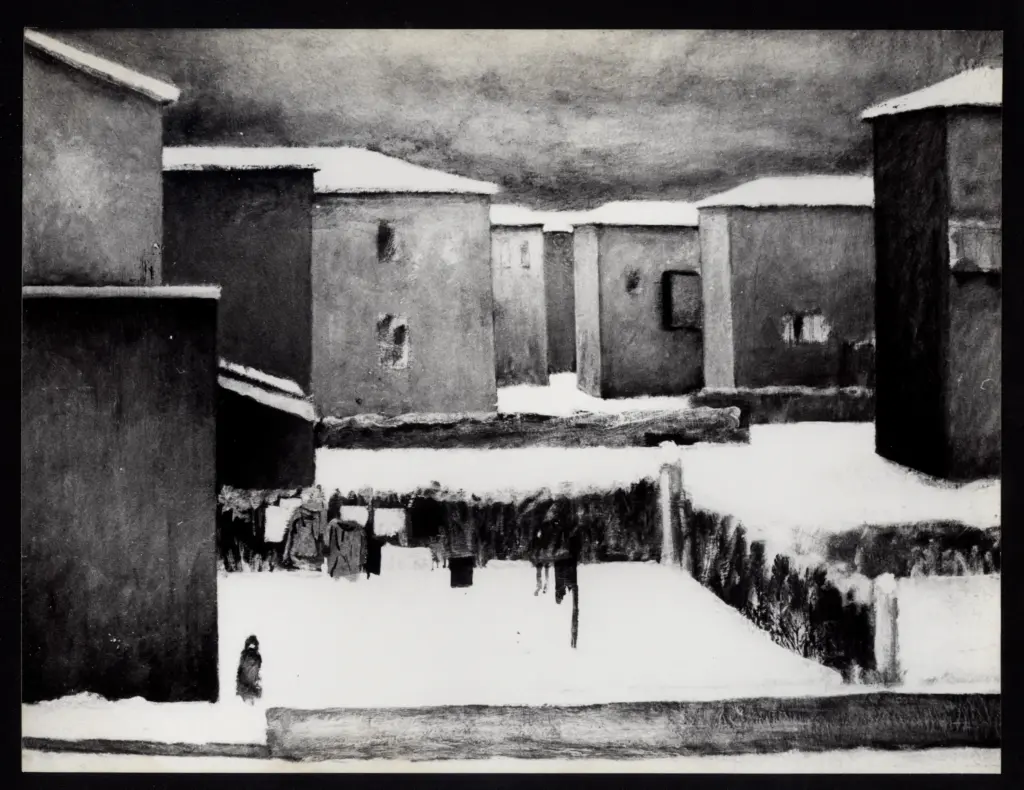 Anonimo , Zancanaro, Antonio - sec. XX - Paesaggio innevato , fronte