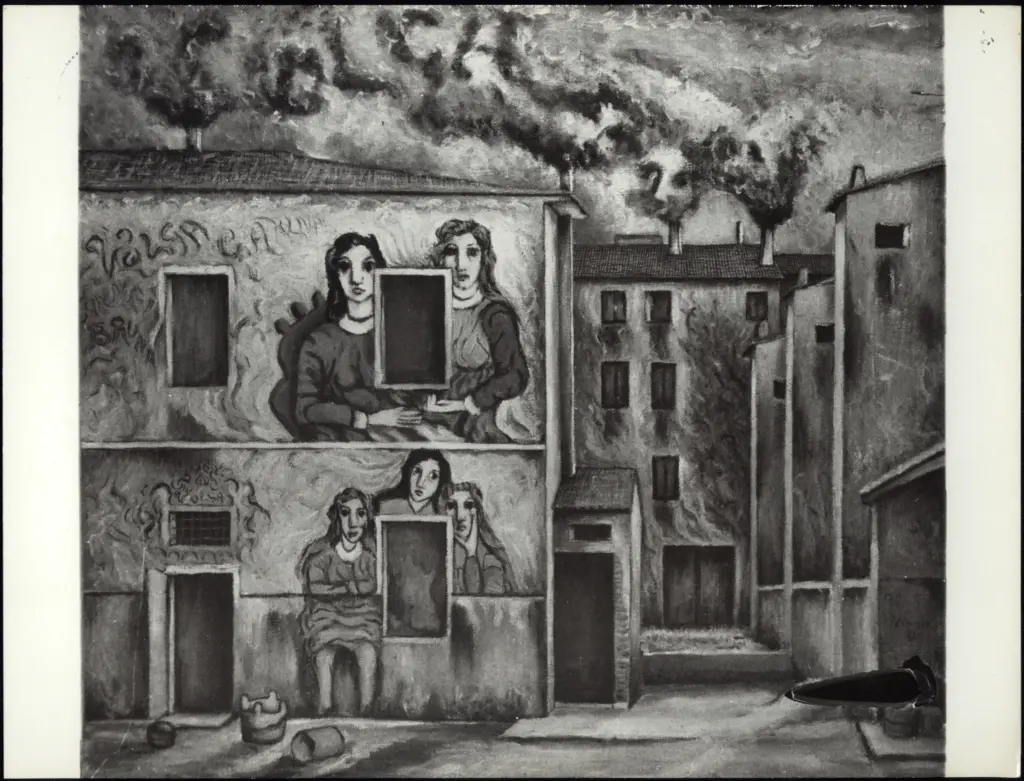 Anonimo , Zancanaro, Antonio - sec. XX - Palazzi con disegni , fronte