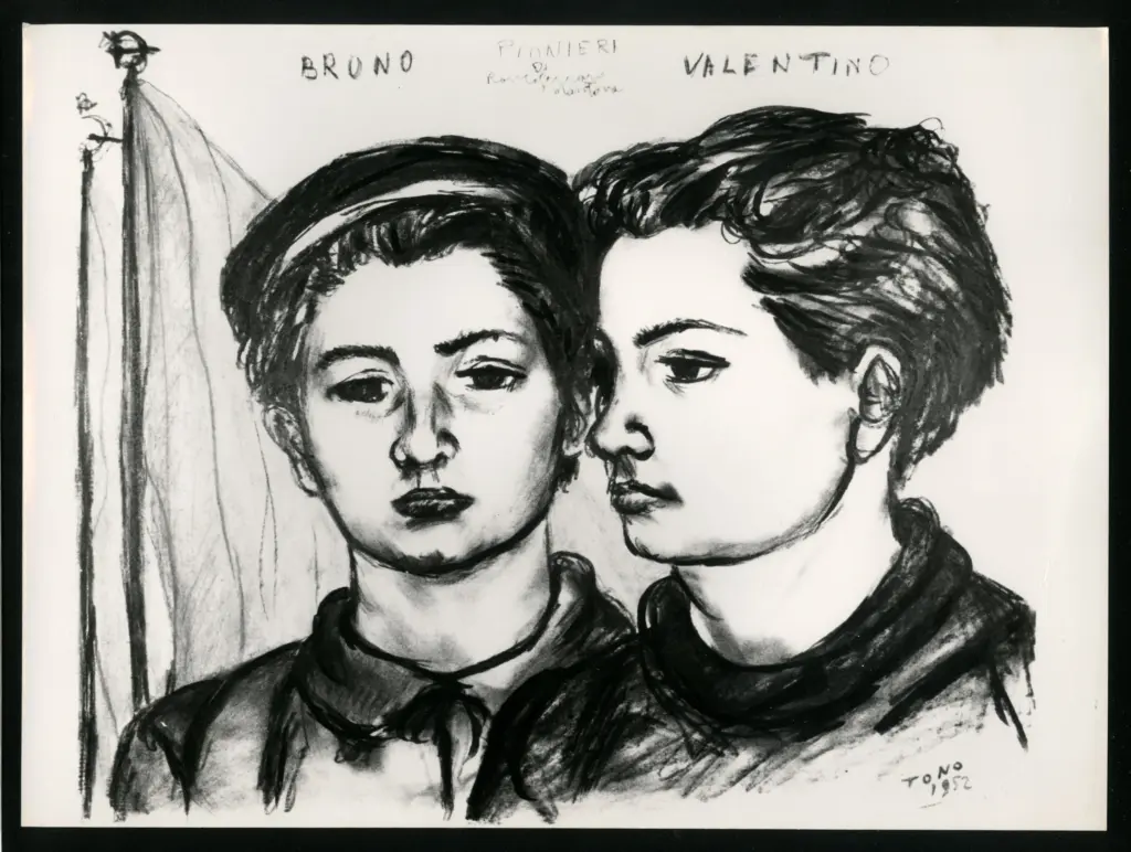 Anonimo , Zancanaro, Antonio - sec. XX - Bruno e Valentino, pionieri di Roncoferraro , fronte