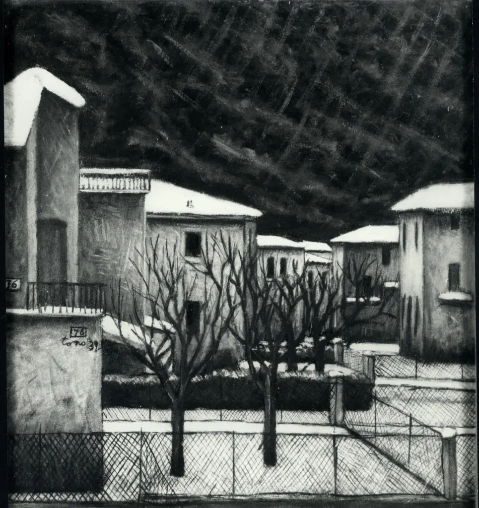 Anonimo , Zancanaro, Antonio - sec. XX - Paesaggio innevato , fronte