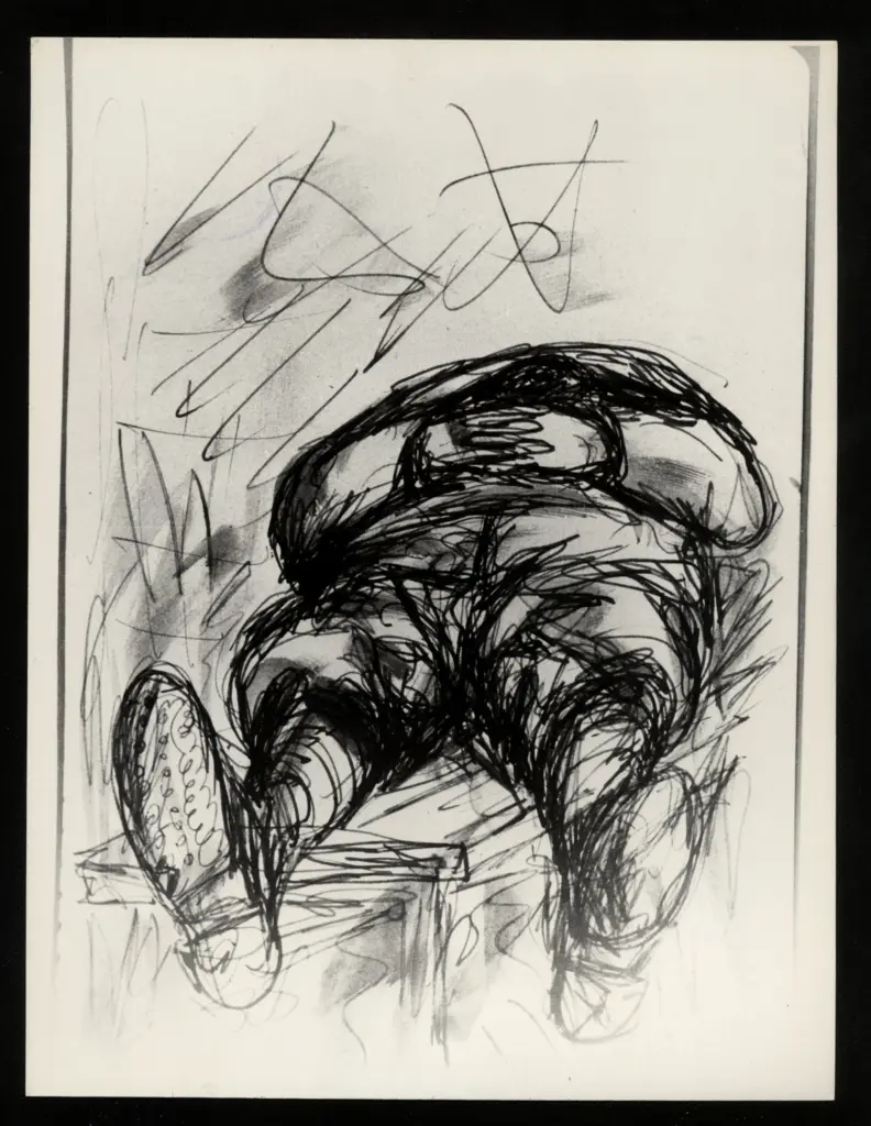 Anonimo , Zancanaro, Antonio - sec. XX - Uomo sdraiato , fronte