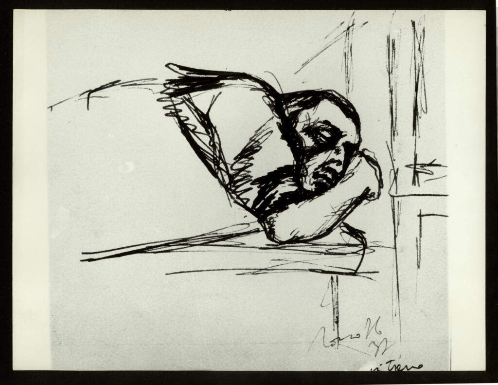 Anonimo , Zancanaro, Antonio - sec. XX - Uomo che dorme , fronte