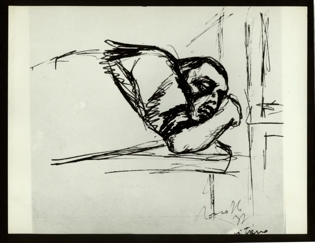 Anonimo , Zancanaro, Antonio - sec. XX - Uomo che dorme , fronte