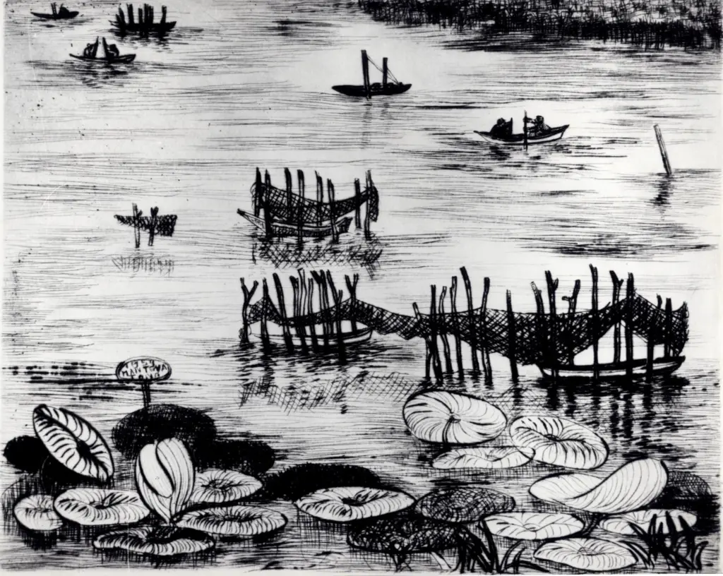 Anonimo , Zancanaro, Antonio - sec. XX - Lago di Mantova , fronte