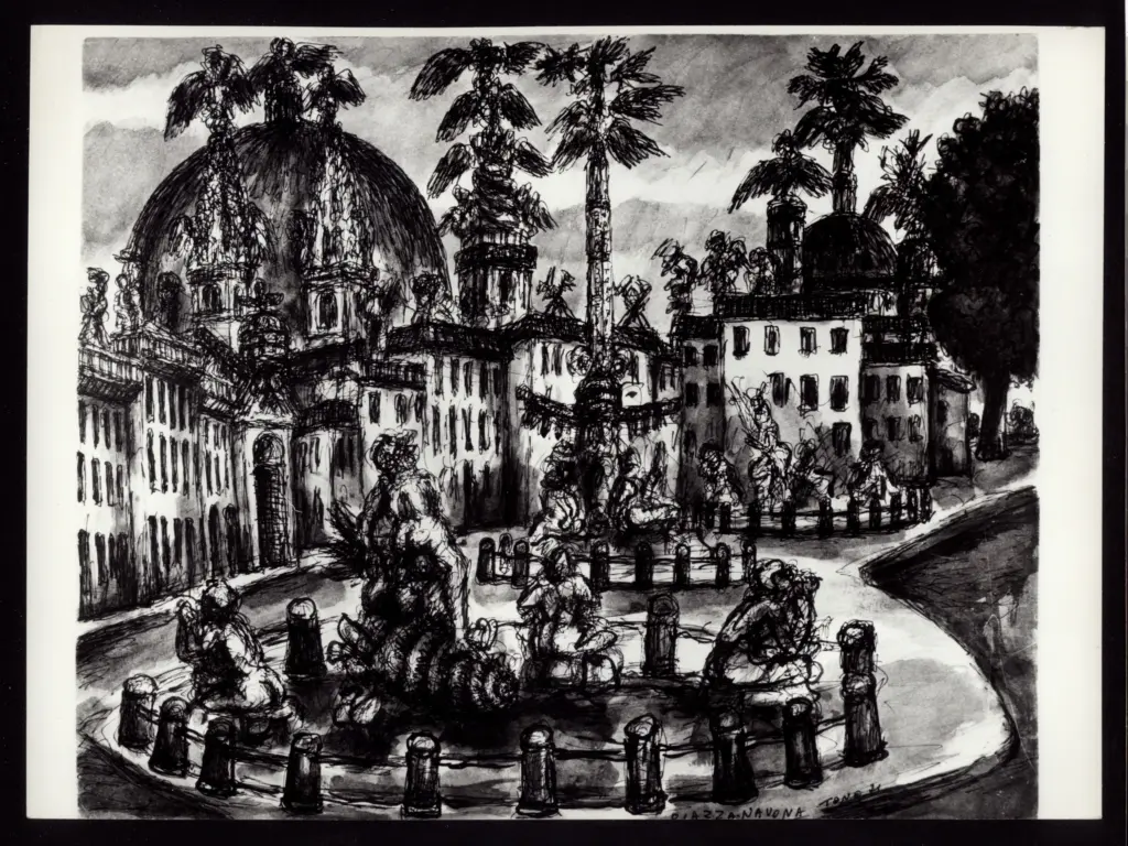 Anonimo , Zancanaro, Antonio - sec. XX - Piazza Navona , fronte