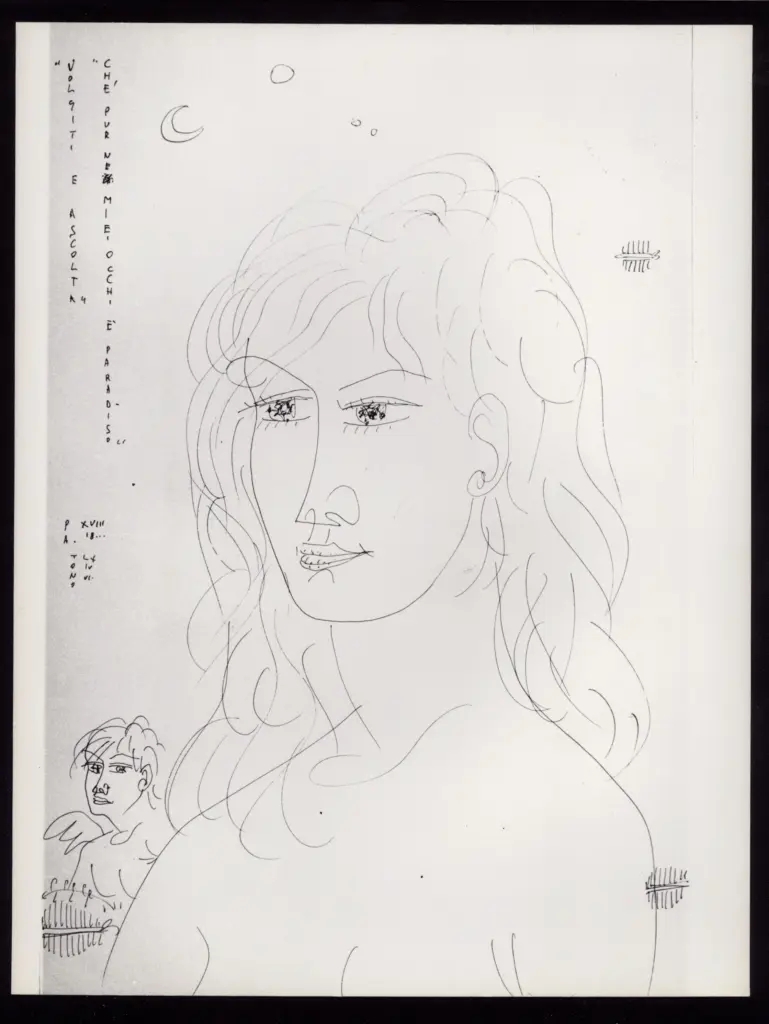 Anonimo , Zancanaro, Antonio - sec. XX - Volgiti e ascolta ch&egrave; pur ne' miei occhi &egrave; paradiso , fronte