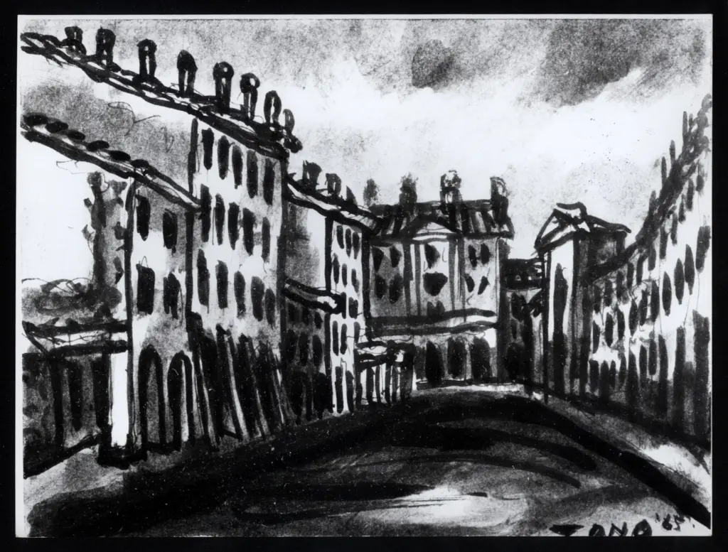 Anonimo , Zancanaro, Antonio - sec. XX - Paesaggio cittadino