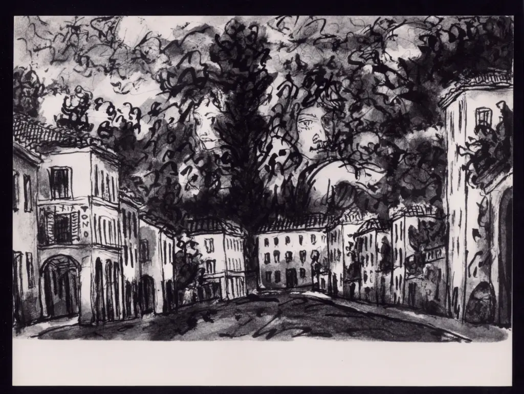 Anonimo , Zancanaro, Antonio - sec. XX - Paesaggio cittadino