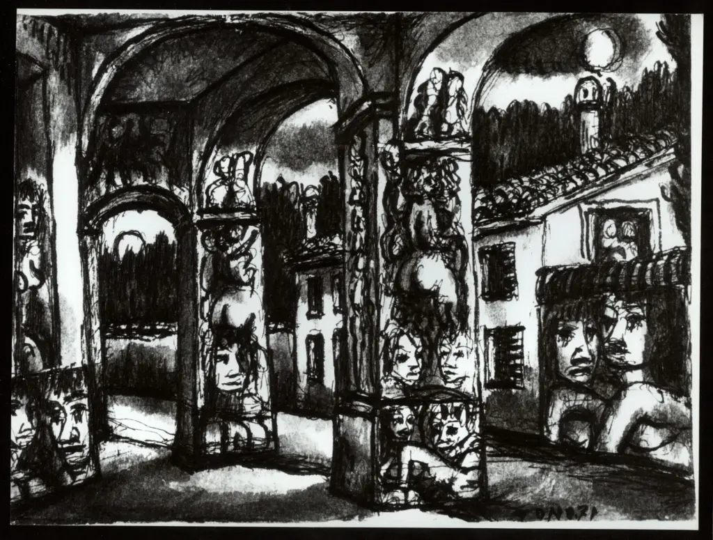 Anonimo , Zancanaro, Antonio - sec. XX - Sotto gli archi , fronte