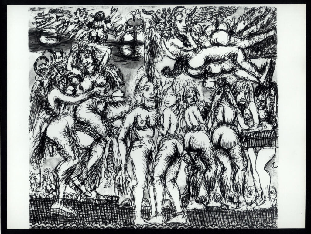Anonimo , Zancanaro, Antonio - sec. XX - Composizione con figure , fronte