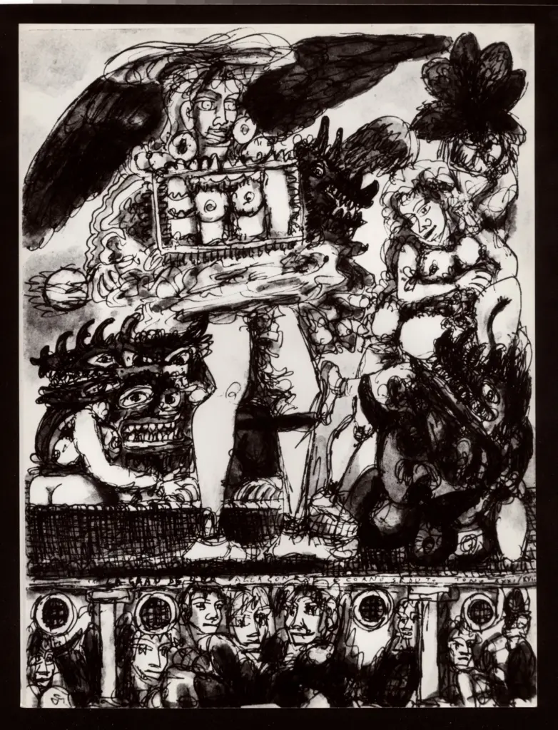 Anonimo , Zancanaro, Antonio - sec. XX - Composizione con figure , fronte